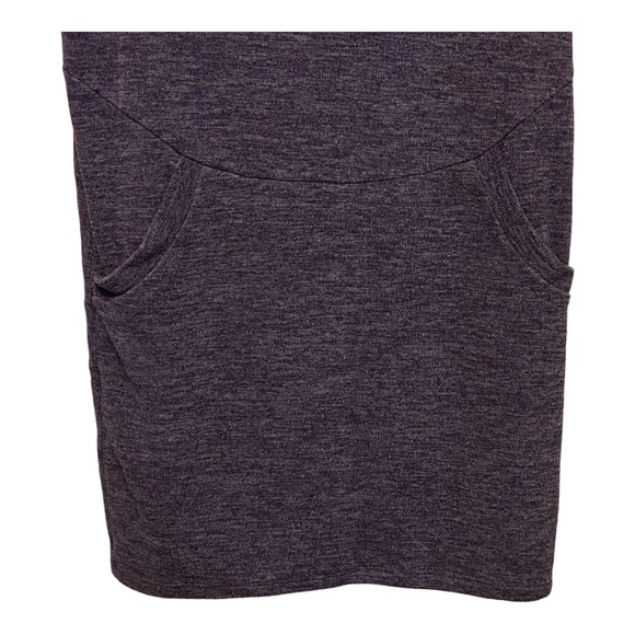 Everly Size Small Purple Heathered Kangaroo Pockets Shift Dress: 4737 - Picture 4 of 6